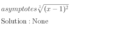 The asymptotes of \sqrt[3]{(x-1)^2} is None